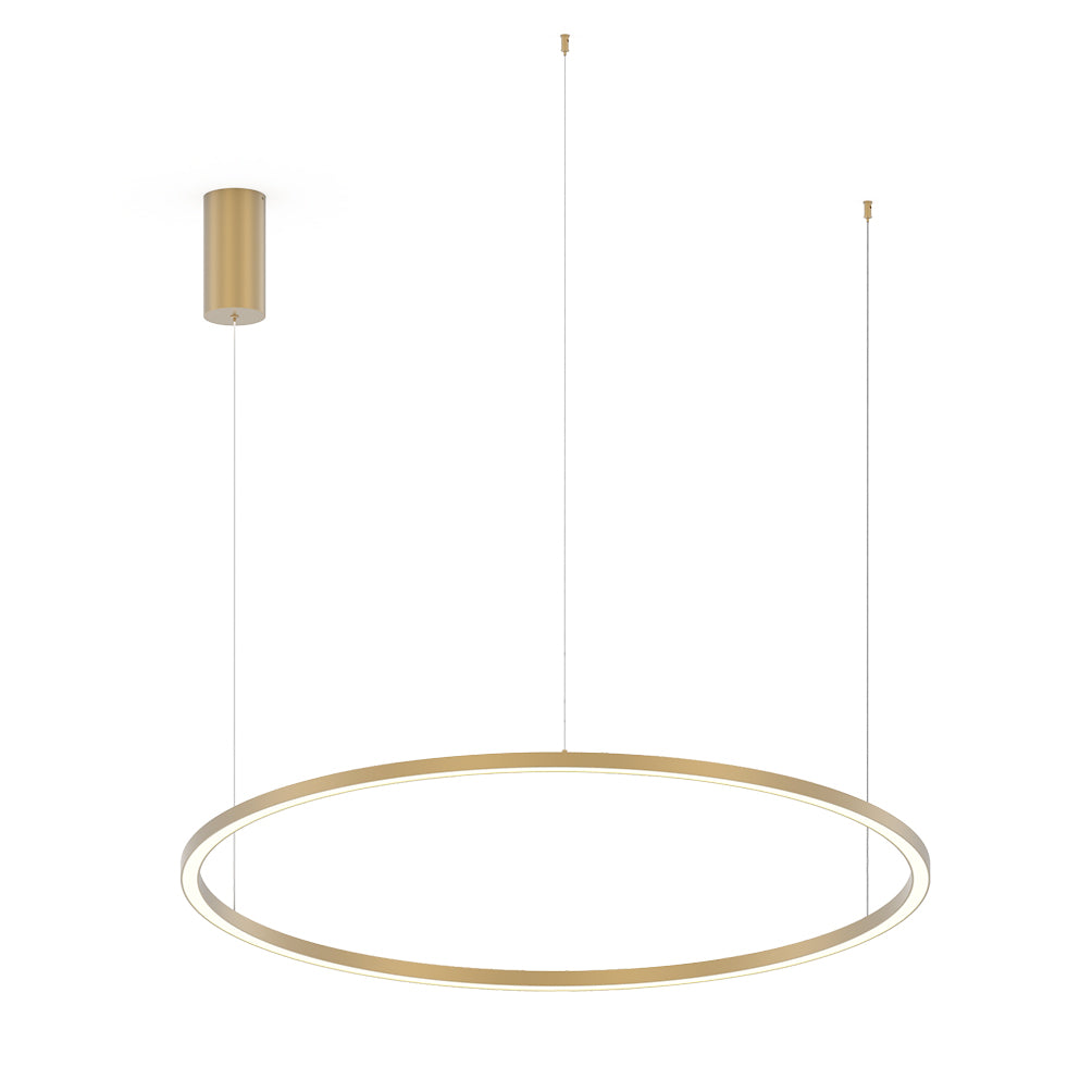 Sospensione in alluminio bianco-nero-oro con diffusore in acrilico cavi in acciaio LED CCT HOOP-S120 Sospensione in alluminio bianco-nero-oro con diffusore in acrilico cavi in acciaio LED CCT HOOP-S120